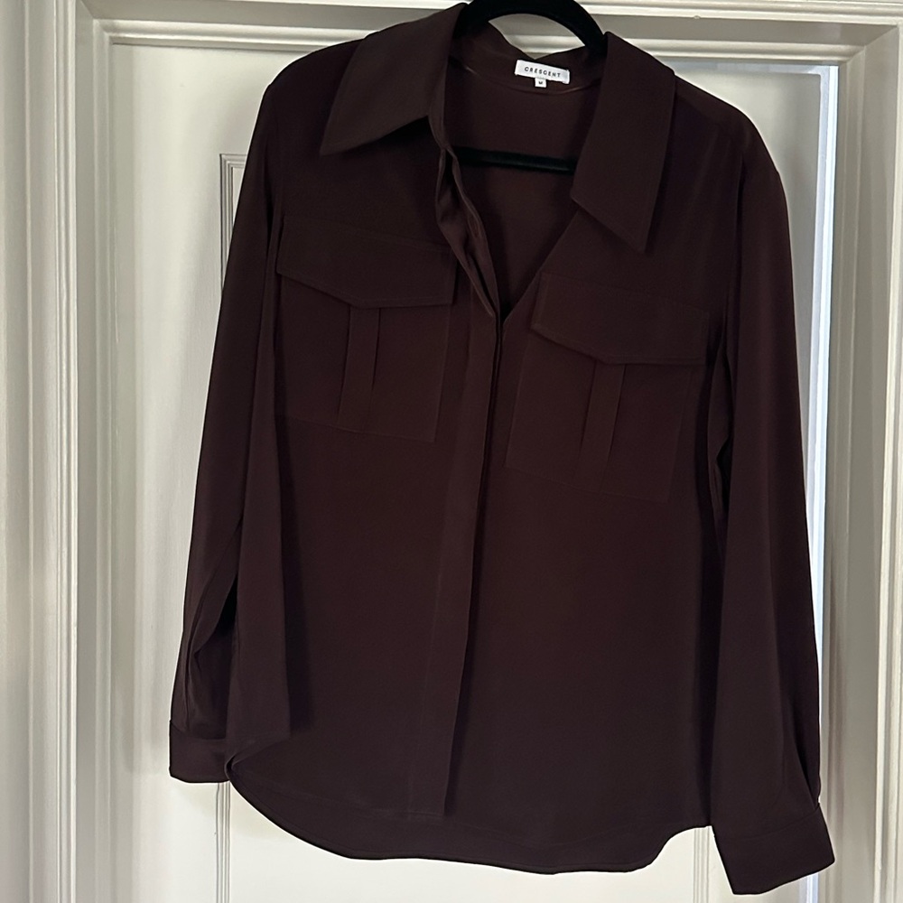 Crescent Women's Button Down Shirt - Rich Chocolate